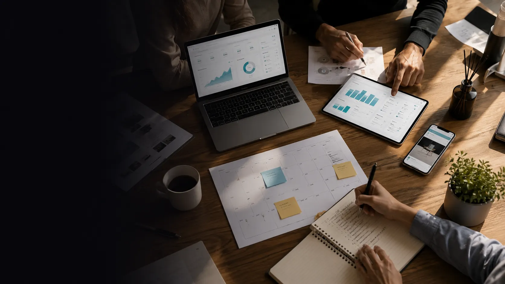 Branding & Design visual with digital interfaces and technology devices